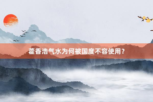 藿香浩气水为何被国度不容使用？